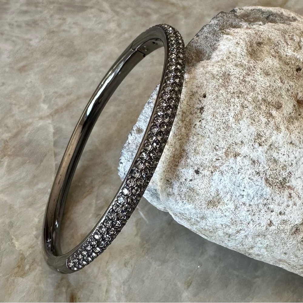 Black Gold Pave Crystal Bracelet - Gunmetal & Pave Bangle - NORDSTROM Jewelry